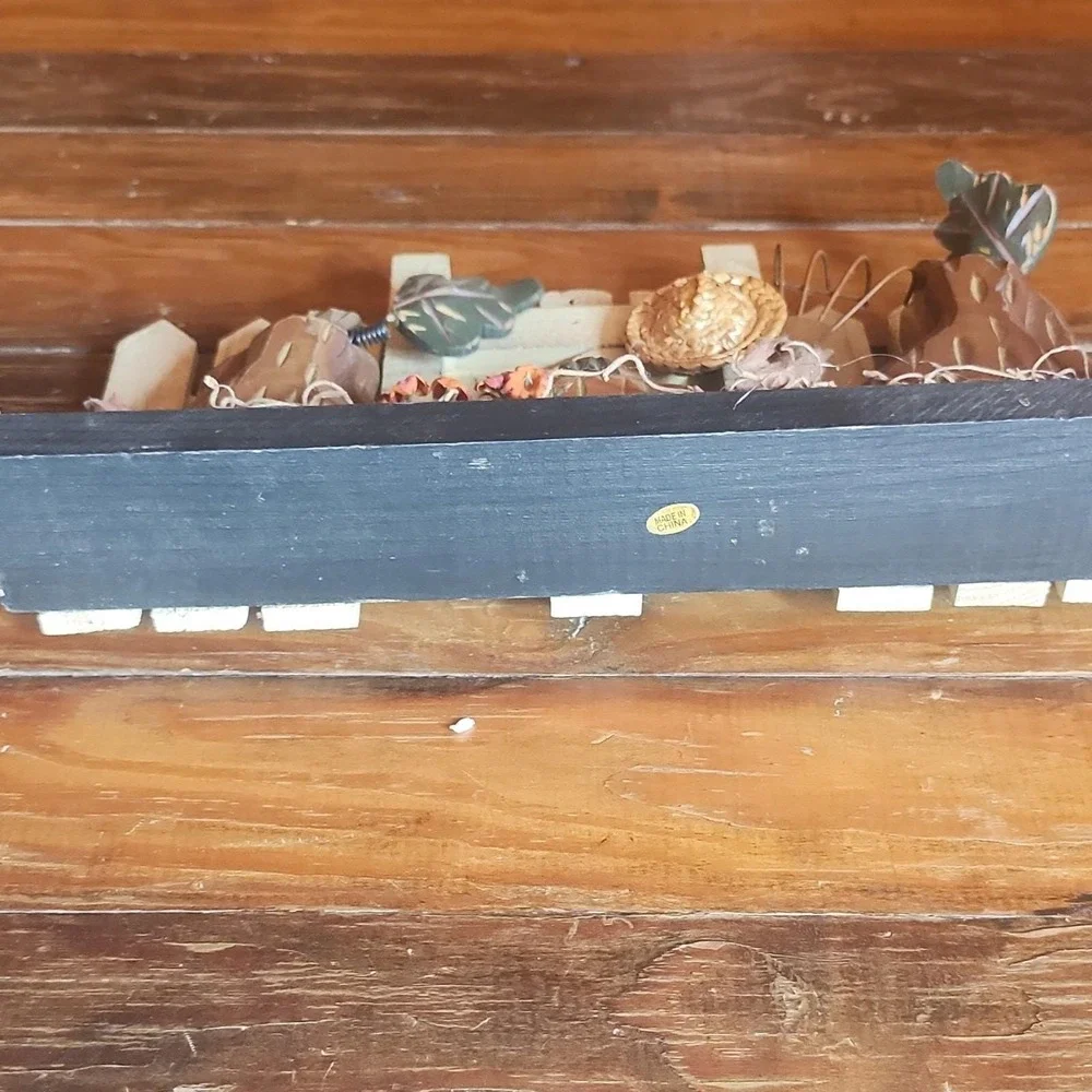 Vintage Wood Pumpkin Patch Figurine,‎ Country Style, Thanksgiving Décor
